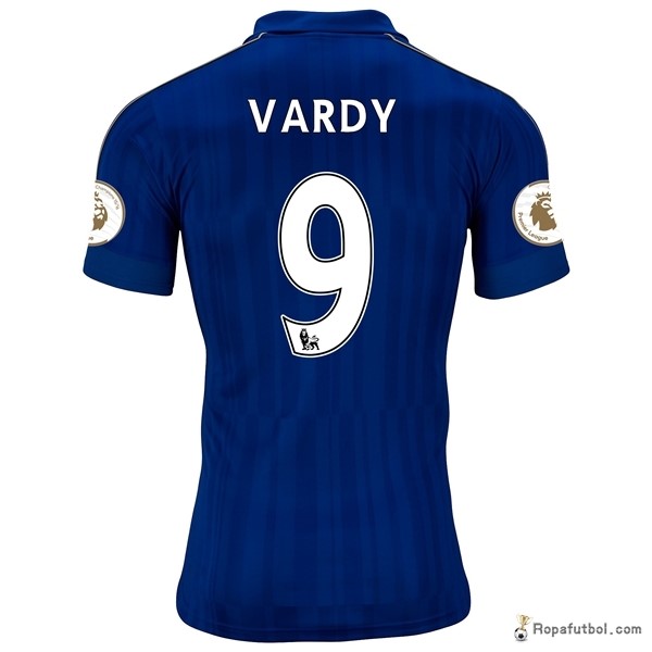 Camiseta Leicester City Replica Primera Ropa Vardy 2016/17 Azul